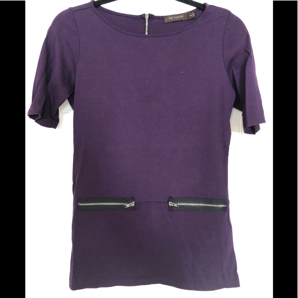 The Limited purple top with exposed zipper size xs